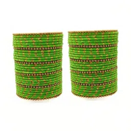 Only Offers Set Of 40 Beige Glass Artificial Stones & Beads Bangle image 2