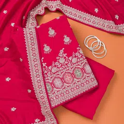 Koskii Art Silk Unstitched Dress Material-picture-27