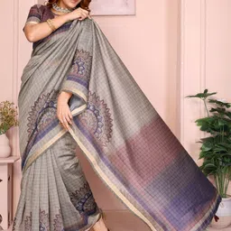 HERE&NOW Ethnic Motifs Zari Chanderi Saree-picture-36
