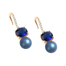 MINUTIAE Rose Gold-Plated Pearls Beaded Spherical Drop Earrings image 2