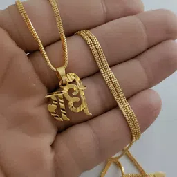 OM KRISHIV COLLECTION Gold-Plated Floral Pendants with Chains image 2