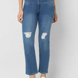 SPYKAR Women Slim Fit Mid-Rise Mildly Distressed Heavy Fade Jeans-picture-32