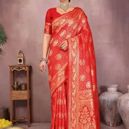 KALINI Floral Silk Blend Banarasi Saree-picture-36
