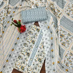 Maroosh Floral Printed Unstitched Dress Material image 2