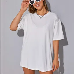 Calm Down Women White Cotton Tshirts image 4