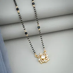 Wynona Gold-Plated American Diamond & Beaded Tanmaniya Mangalsutra-picture-26