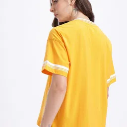 glitchez Varsity Print Drop-Shoulder Oversize T-shirt image 2