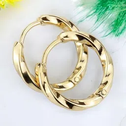 SHREE KRISHNA SHOPPING Unisex Gold-Plated Brass Earrings image 1