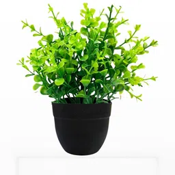 Dekorly Orange Plastic Fern Artificial Flowers & Plants With Pot image 3