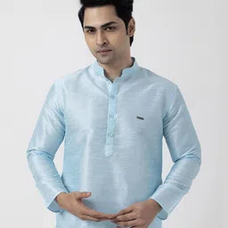PulseIQ Men Blue Kurtas image 5