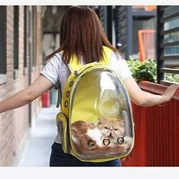 nhdrodz Astronaut Cat Backpack, Transparent Bubble Window Capsule Carrier YELLOW Airline Pet Carrier image 5