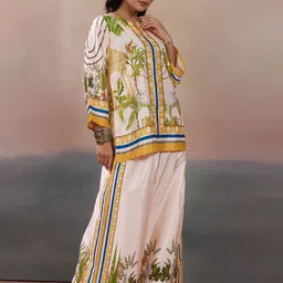 LABEL AARNA Women Palmscape Silk Crepe with Digital Print Co-ord Set image 5