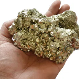 reiki crystal products Natural Pyrite Rough Stone 325 gms Regular Asymmetrical Crystal Stone image 3