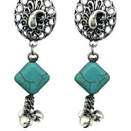 Gurjari Jewellers Peacoke Tops with Flower Turquoise earring image 1