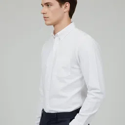 Celio Men Classic Fit Solid Button-Down Collar Cotton Formal Shirt image 2