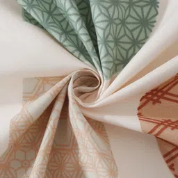 Myntra Elegant Homes Cream Printed 300 TC Single Bedsheet Set-2.20 m x 1.50 m image 2