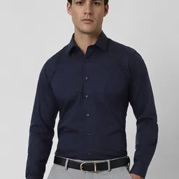 Van Heusen Men Slim Fit Spread Collar Solid Cotton Formal Shirt-picture-41