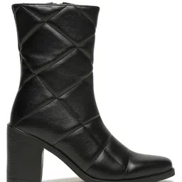 THE BOOT FACTORY Women Textured Pointed Toe High-Top Winter Boots image 2