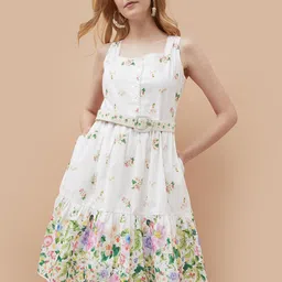 Colour Me by Melange Women Floral Printed Fit & Flare Mini Dress-picture-11