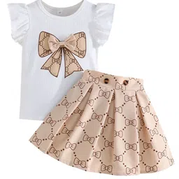 StyleCast x Revolte Girls Graphic Printed Round Neck Top With Skirt-picture-6