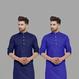 VS MALL Men Blue Kurtas-picture-8