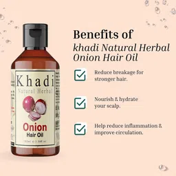 khadi natural herbal Set Of 2 Red Onion Hair Oil- 100 ml & Shampoo- 200 ml image 5