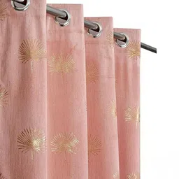 GEET CREATIONS Pink Set of 2 Floral Long Door Curtain-picture-21