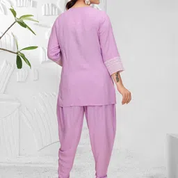 EAVINA V-Neck Top With Dhoti Pant Co-Ords image 3