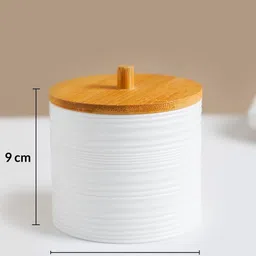 MARKET99 White & Brown 3 Pieces Bath Accessories Set image 4