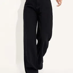 AngelFab Women Wide Leg High-Rise Cotton Stretchable Jeans-picture-28