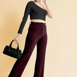 Fashion2wear Women Original Mom Fit High-Rise Wrinkle Free Trousers image 2