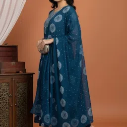 Anouk Women Ethnic Motifs Printed Empire Kurta with Trousers & With Dupatta image 2
