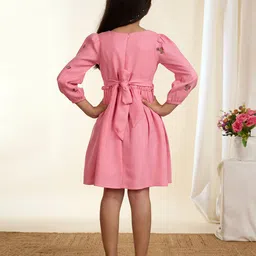 TINY TWILLS Floral Embroidered Puff Sleeve Fit & Flare Dress image 3