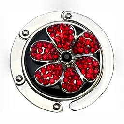 FURE Red & Black Embellished Flower Table Bag Hanger-picture-24