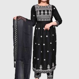 Moda Rapido Women Floral Embroidered Regular Thread Work Kurta with Trousers & With Dupatta-picture-20