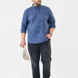Snitch Plus Size Button-Down Collar Cotton Linen Casual Shirt image 2