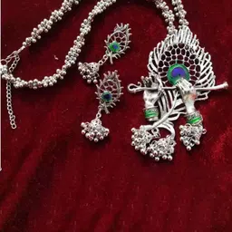 SZN Set Of 2 Lord Kanha And Peacock Oxidised Jewellery Set-picture-45