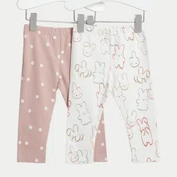 Marks & Spencer Girls Pack Of 2 Printed Ankle-Length Leggings-picture-10