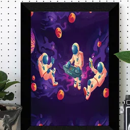 SAF Blue Astronaut Printed Framed Wall Art-image-0