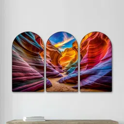 Myntra Elegant Homes Multicoloured Set of 3 Piece MDF Other Wall Photographs image 3