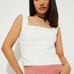 max IVORY Women Square Neck Sleeveless Regular Top-picture-41
