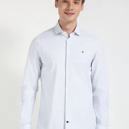 Tommy Hilfiger Men Slim Fit Spread Collar Vertical Striped Cotton Casual Shirt-picture-38