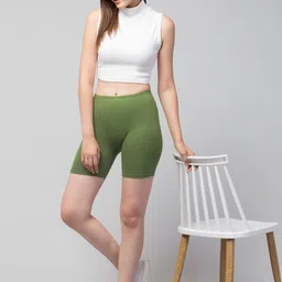 HIRRUX Women Pack Of 2 Skinny Fit Mid-Rise Cycling Sports Shorts image 3