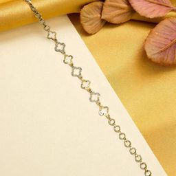 MEIRA JEWELLERY Gold-Plated Artificial Stones Studded Link Bracelet-picture-21