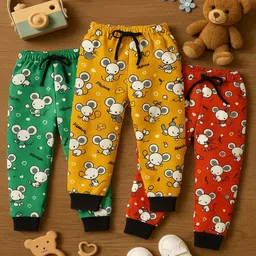 CORTICA Boys Pack Of 3 Conversational Printed Mid-Rise Woolen Joggers Track Pants-image-17