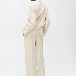 MANGO Straight Fit Notched Lapel Collar Double-Breasted Formal Blazer image 3