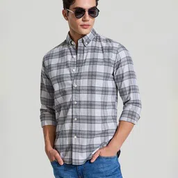 Snitch Men Smart Slim Fit Opaque Checked Casual Shirt-picture-24