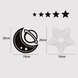 VAH Kya Bat Hai !! 14Pcs Yellow Moon Star Galaxy Mirror Stickers for Wall image 4