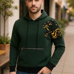 Raves Men Embroidered Hooded Sweatshirt image 4