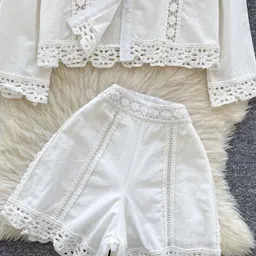 MADE FOR HER LABEL Embroidered Cotton Shirt With Trouser Co-Ords image 3